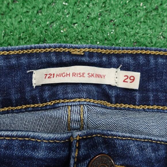 Levis 721 Jeans Womens 29 Blue High Rise Skinny Stretch Denim 28x27 Classic - Picture 7 of 9